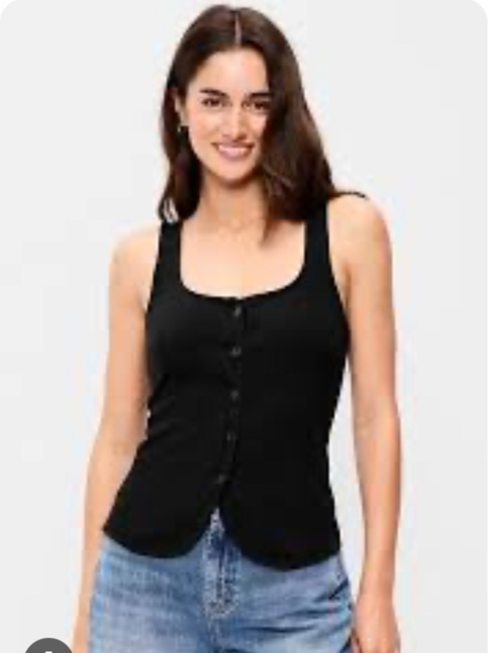 Old Navy Black Button Down Vest Blouse Size Large Petite
